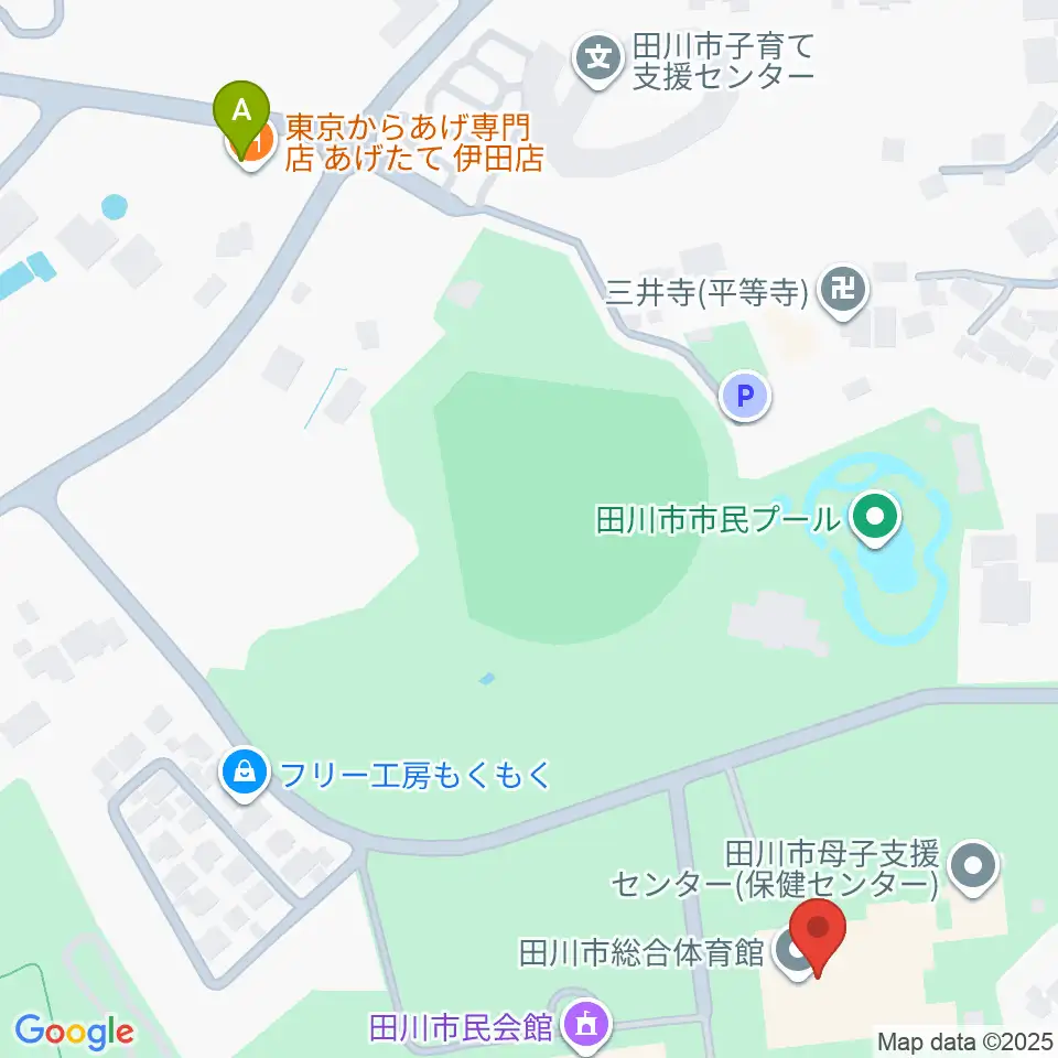 田川市総合体育館周辺のカフェ一覧地図