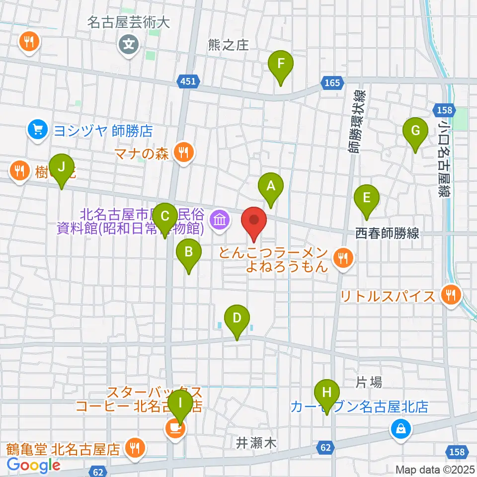 北名古屋市総合体育館周辺のカフェ一覧地図