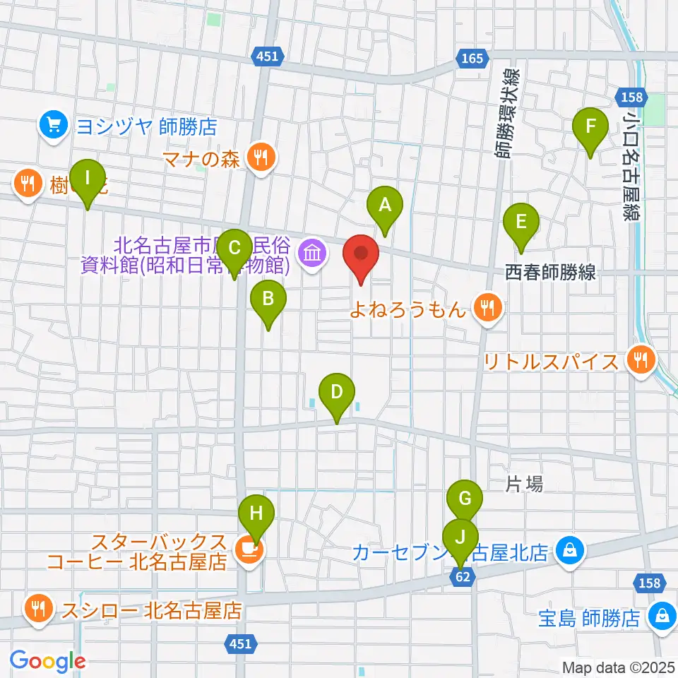 北名古屋市総合体育館周辺のカフェ一覧地図
