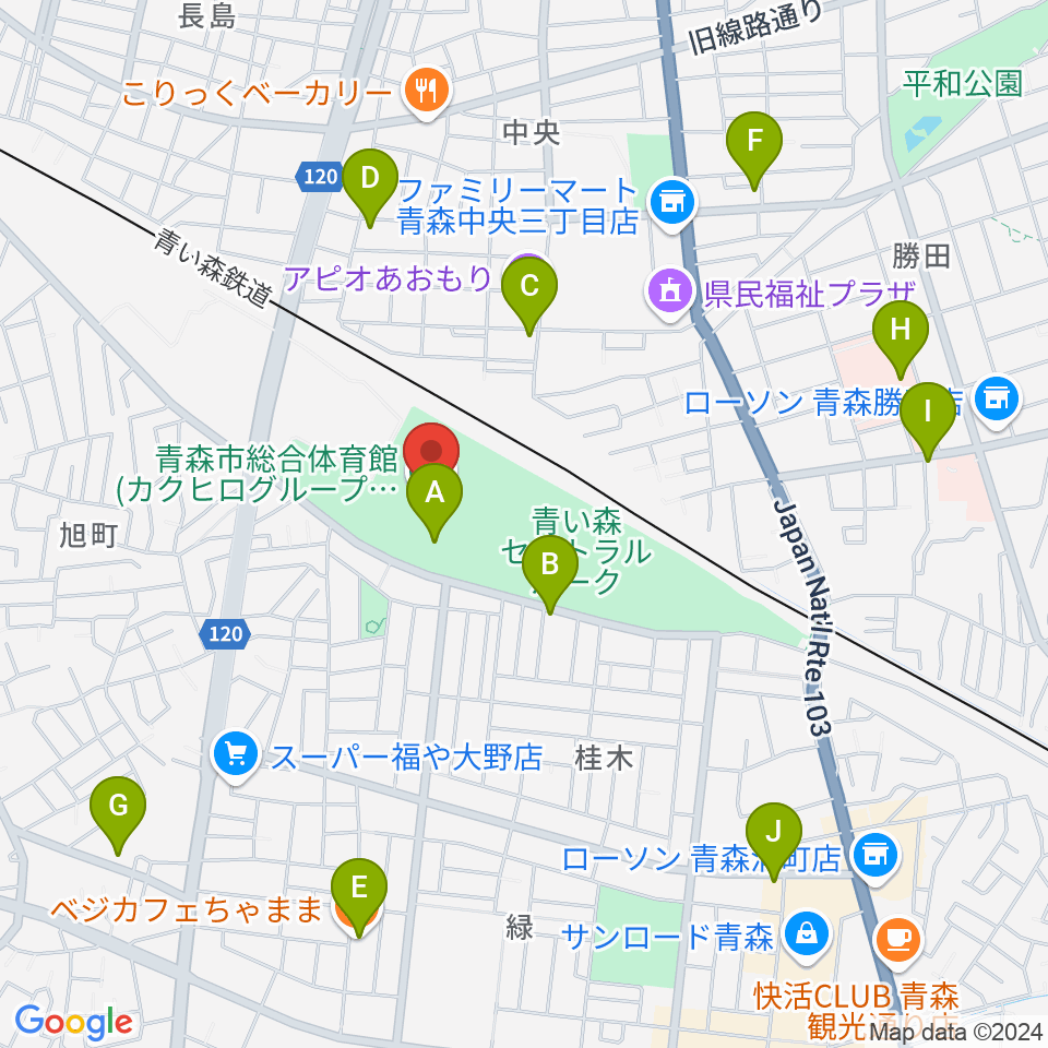 カクヒログループスーパーアリーナ周辺のカフェ一覧地図