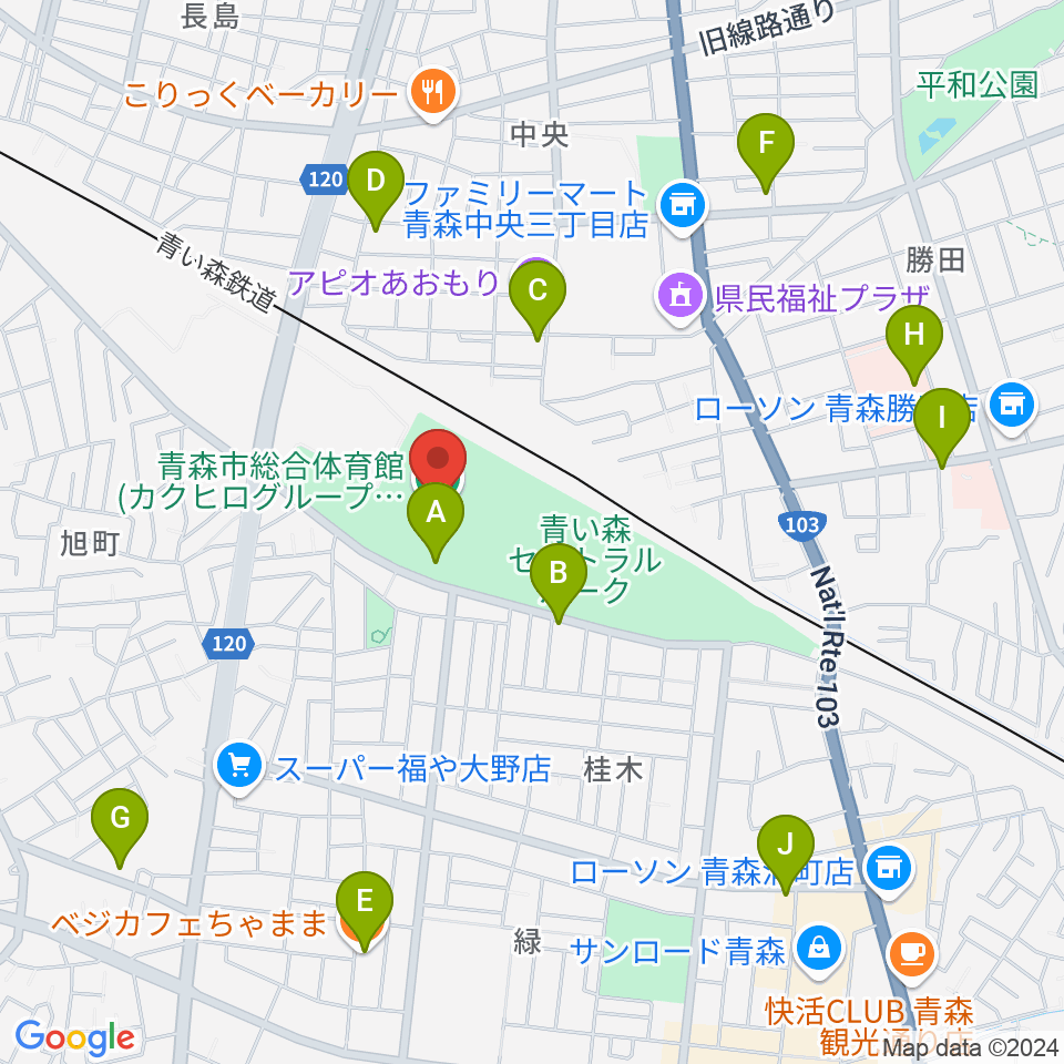 カクヒログループスーパーアリーナ周辺のカフェ一覧地図