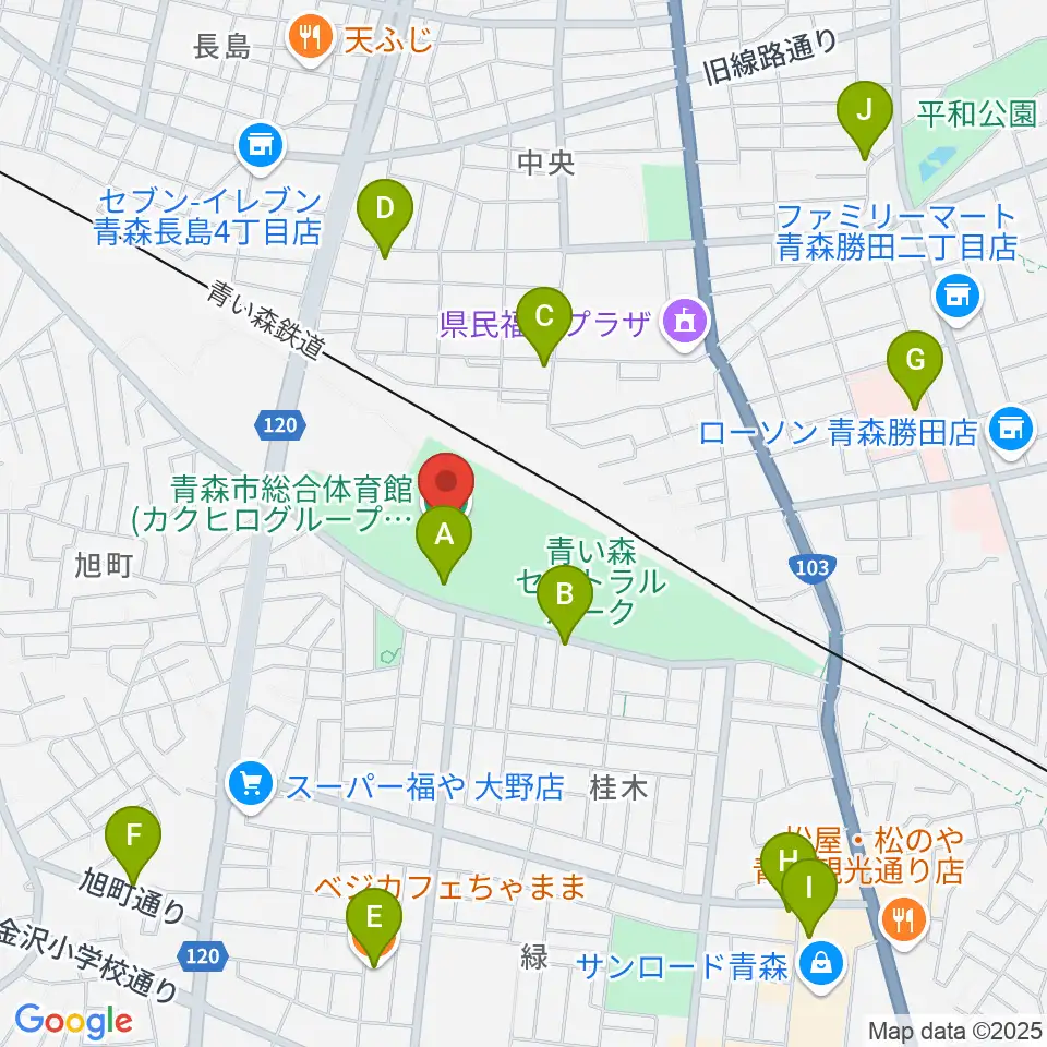 カクヒログループスーパーアリーナ周辺のカフェ一覧地図