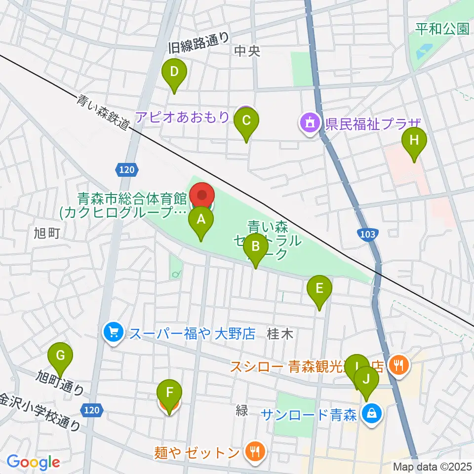 カクヒログループスーパーアリーナ周辺のカフェ一覧地図