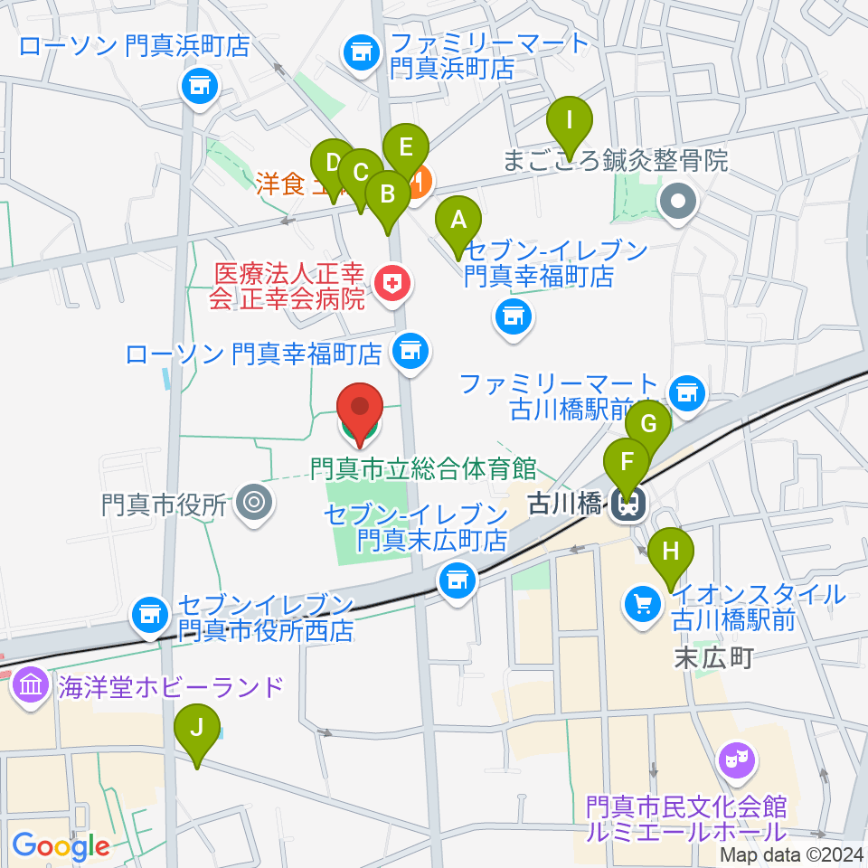 門真市立総合体育館周辺のカフェ一覧地図