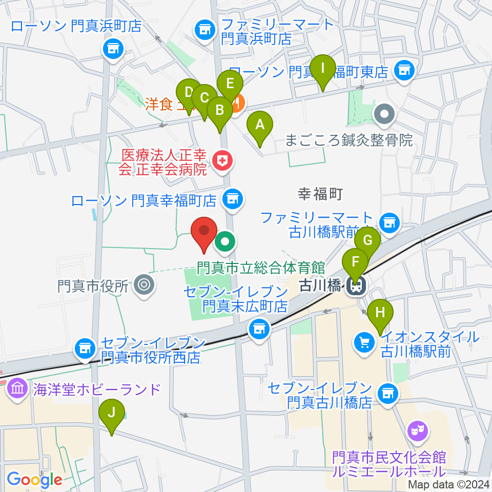 門真市立総合体育館周辺のカフェ一覧地図