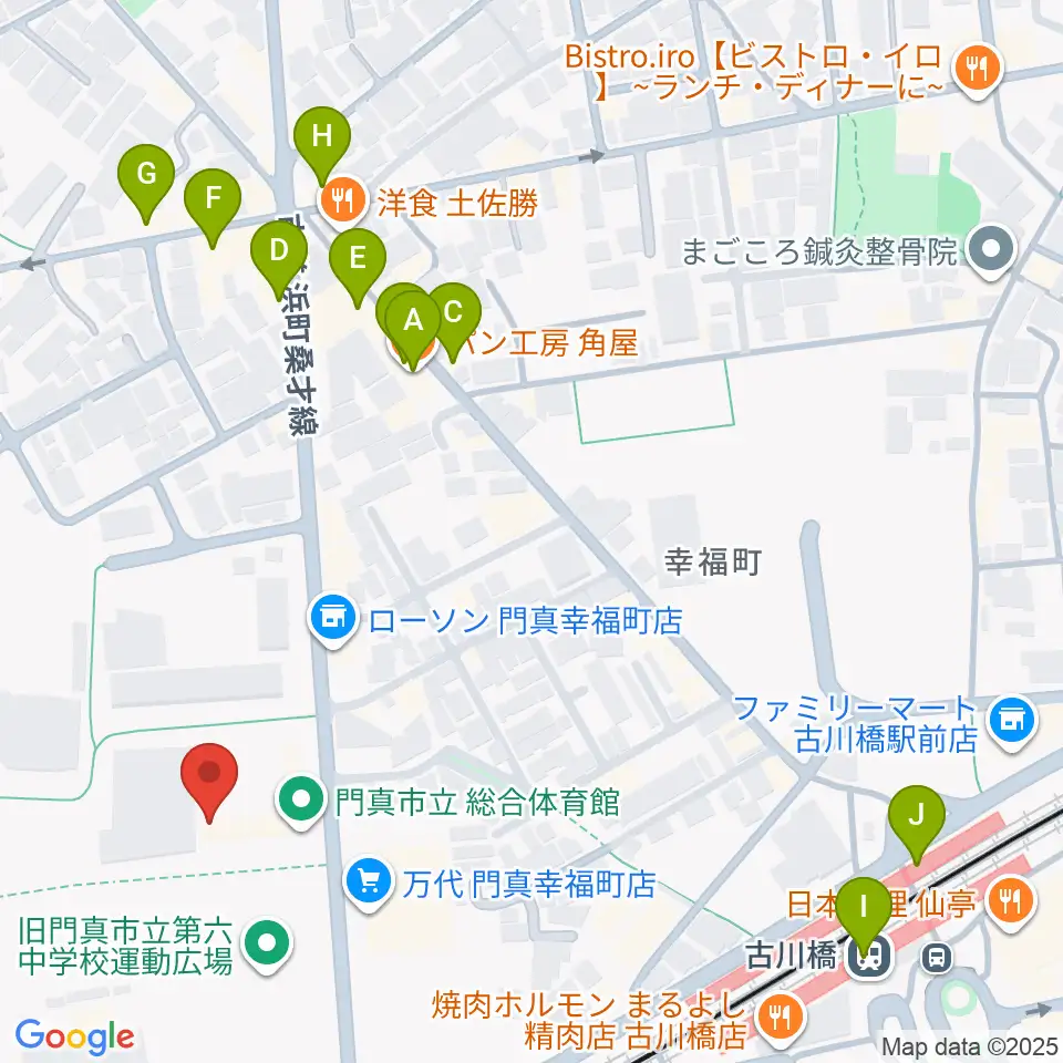 門真市立総合体育館周辺のカフェ一覧地図