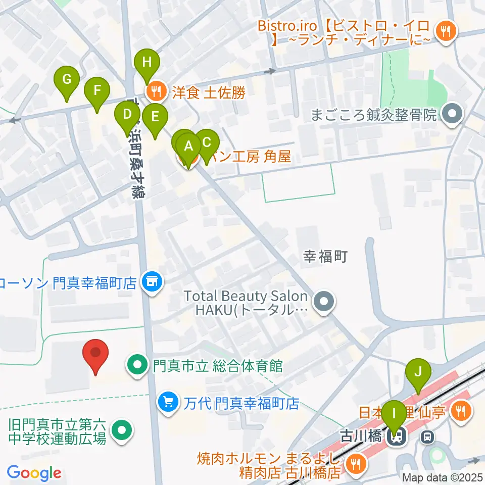 門真市立総合体育館周辺のカフェ一覧地図