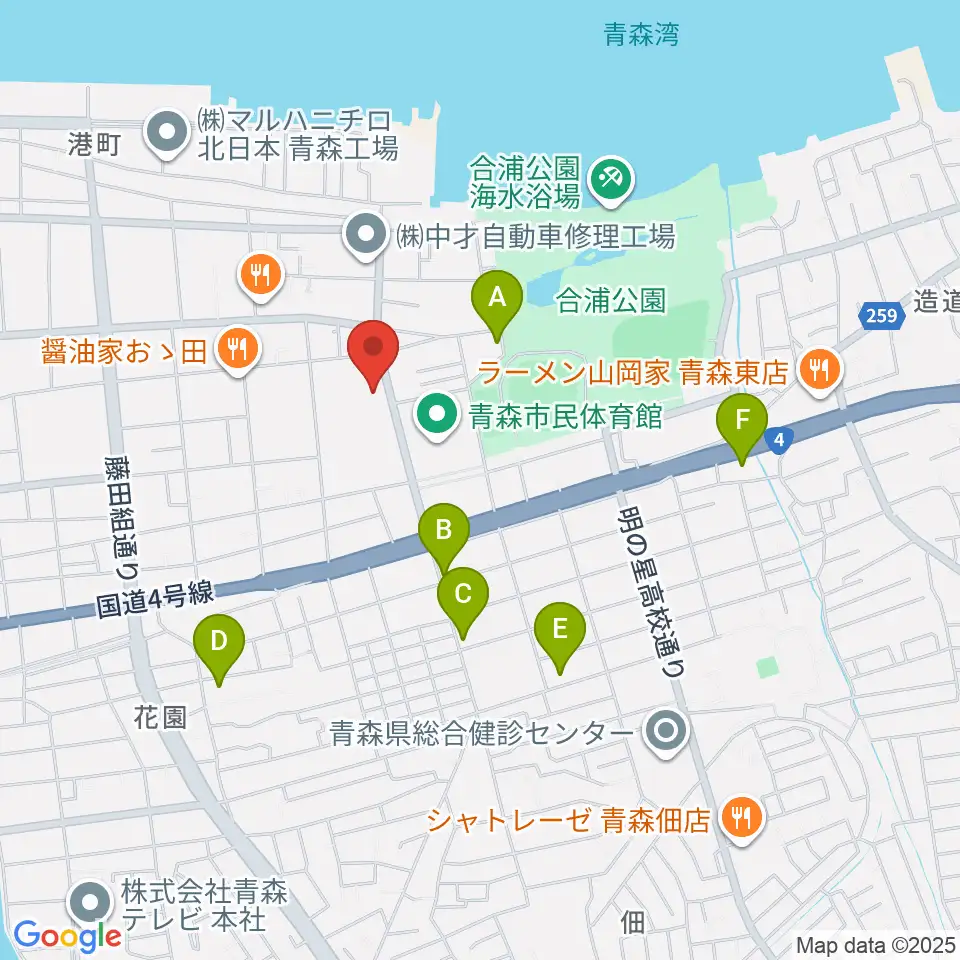 オカでんアリーナ周辺のカフェ一覧地図