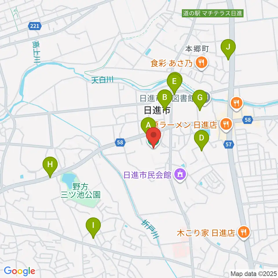 日進市スポーツセンター周辺のカフェ一覧地図
