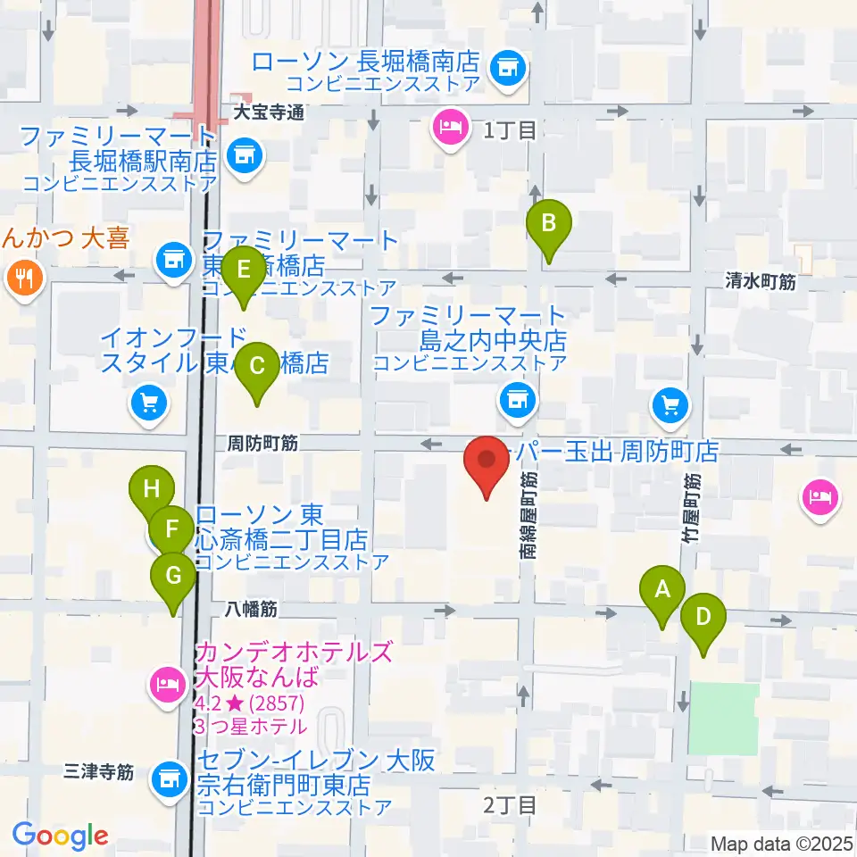 大阪市立中央スポーツセンター周辺のカフェ一覧地図
