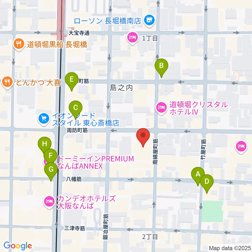 大阪市立中央スポーツセンター周辺のカフェ一覧地図