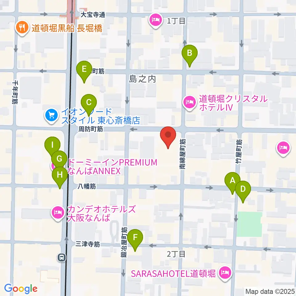 大阪市立中央スポーツセンター周辺のカフェ一覧地図