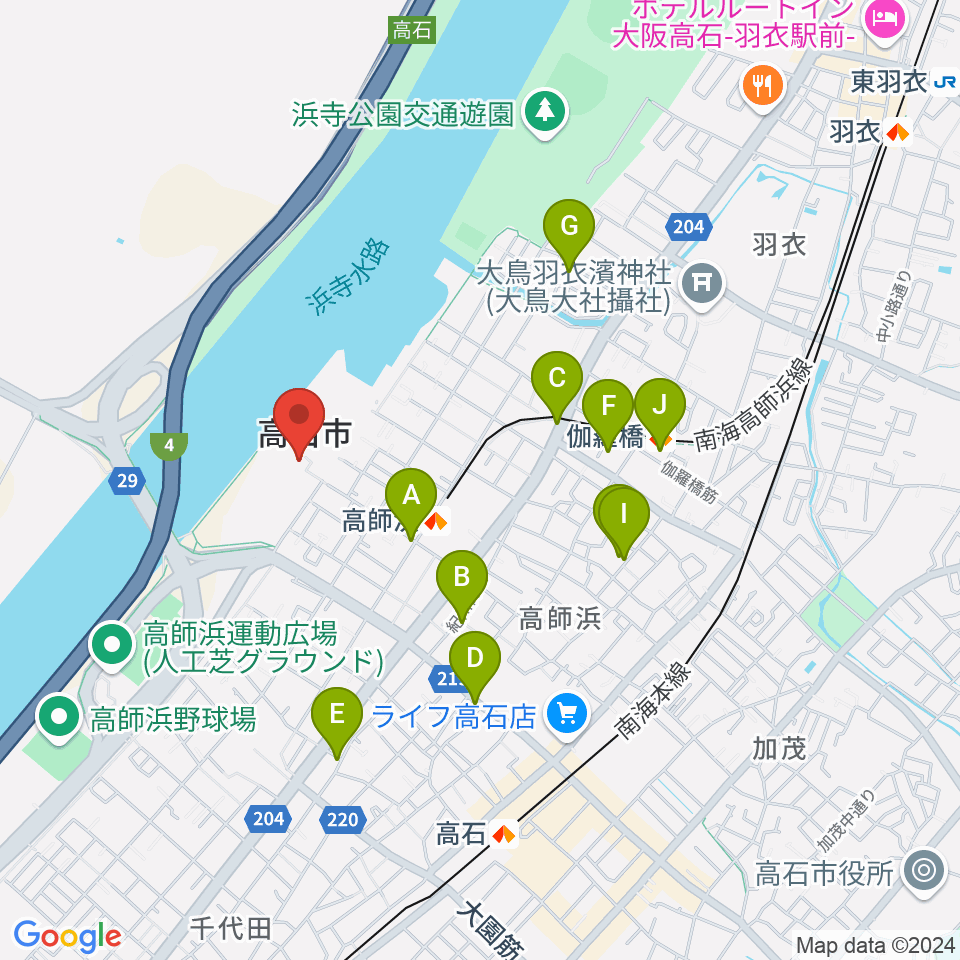 大阪府立臨海スポーツセンター周辺のカフェ一覧地図