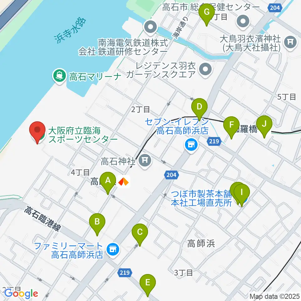 大阪府立臨海スポーツセンター周辺のカフェ一覧地図