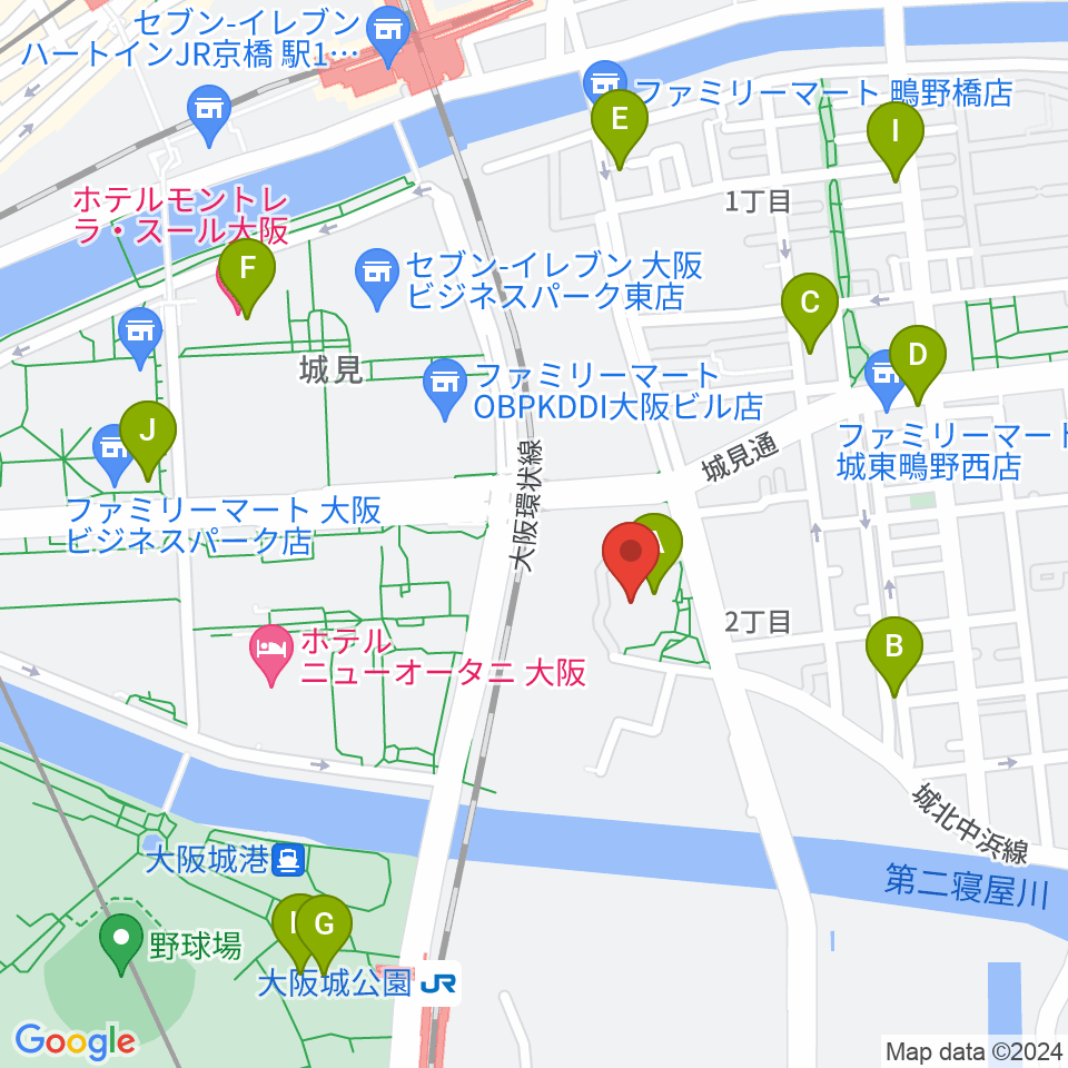 大阪市立城東スポーツセンター周辺のカフェ一覧地図