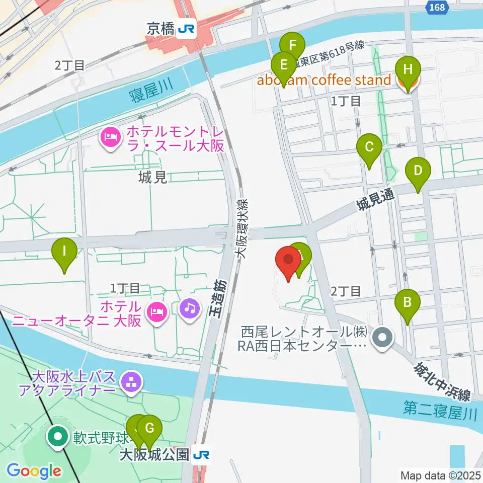 大阪市立城東スポーツセンター周辺のカフェ一覧地図