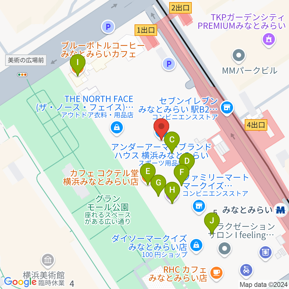 ローソン・ユナイテッドシネマ STYLE-S みなとみらい周辺のカフェ一覧地図