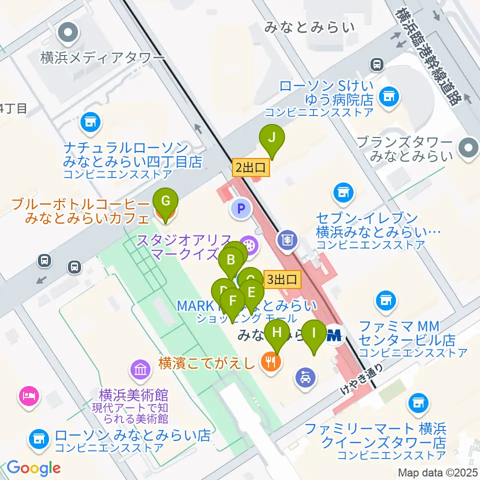 ローソン・ユナイテッドシネマ STYLE-S みなとみらい周辺のカフェ一覧地図