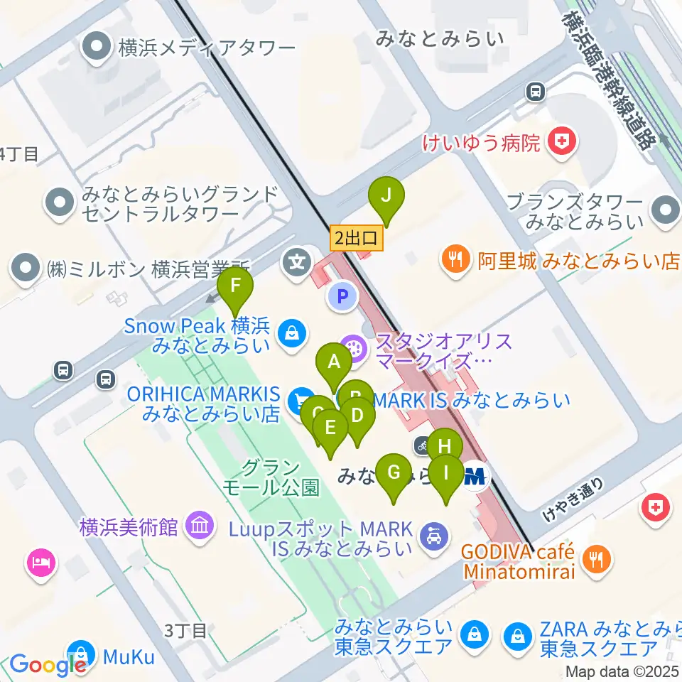ローソン・ユナイテッドシネマ STYLE-S みなとみらい周辺のカフェ一覧地図