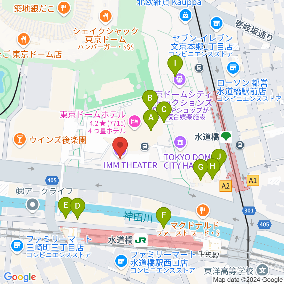 IMM THEATER周辺のカフェ一覧地図