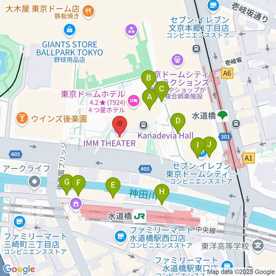 IMM THEATER周辺のカフェ一覧地図