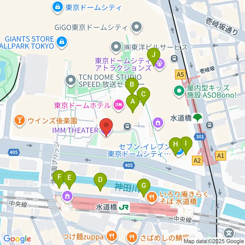 IMM THEATER周辺のカフェ一覧地図