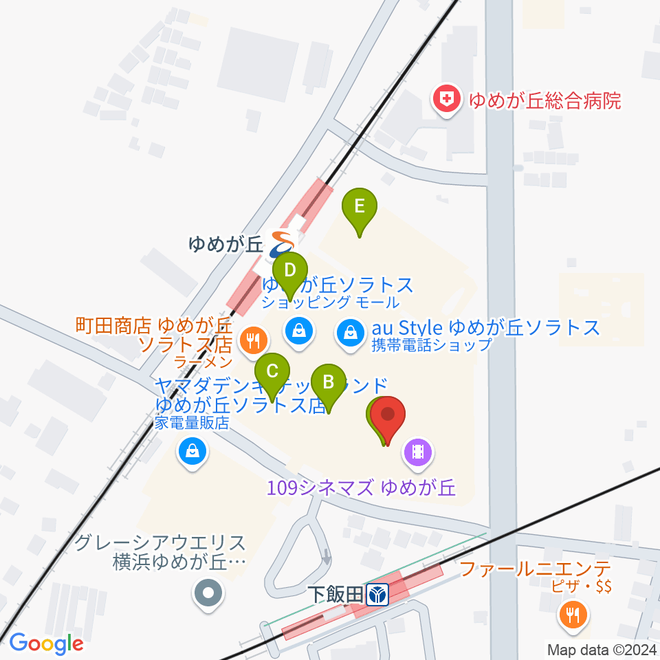 109シネマズゆめが丘周辺のカフェ一覧地図