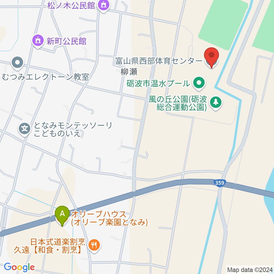 富山県西部体育センター周辺のカフェ一覧地図