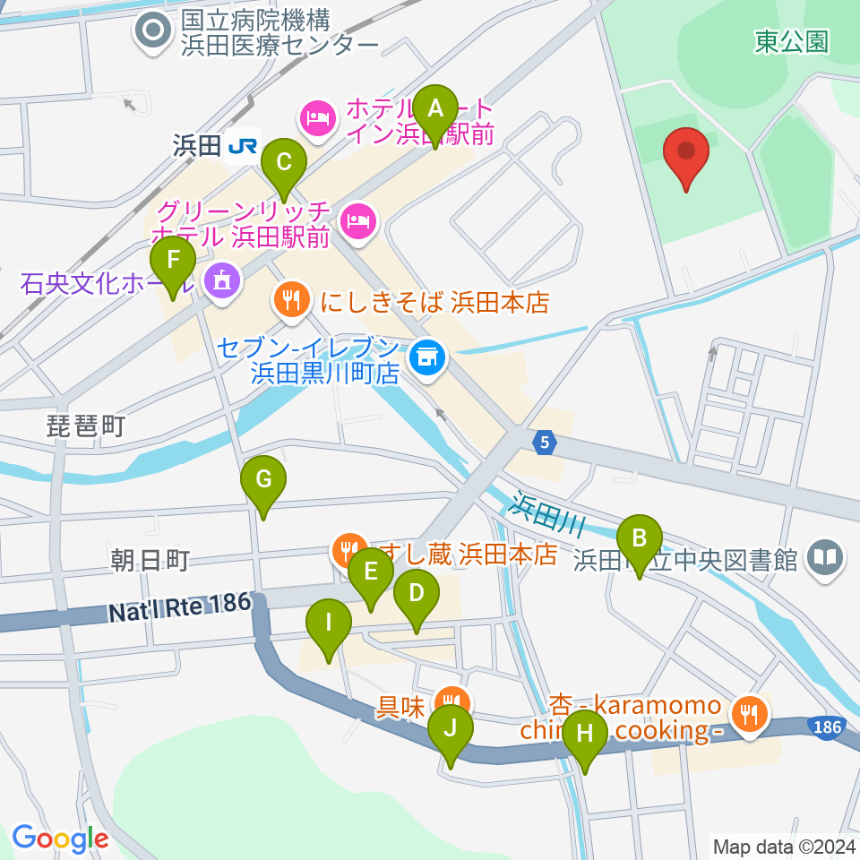 島根県立石見武道館周辺のカフェ一覧地図