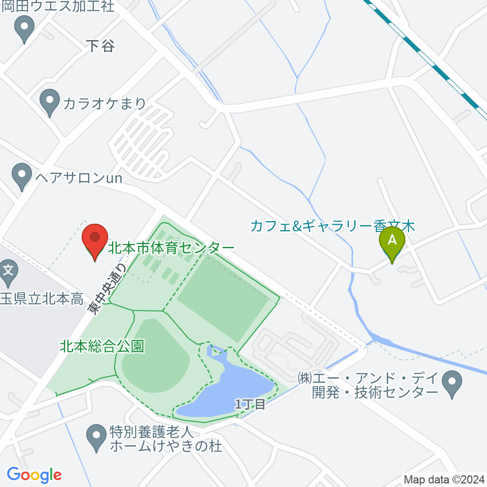 北本市体育センター周辺のカフェ一覧地図