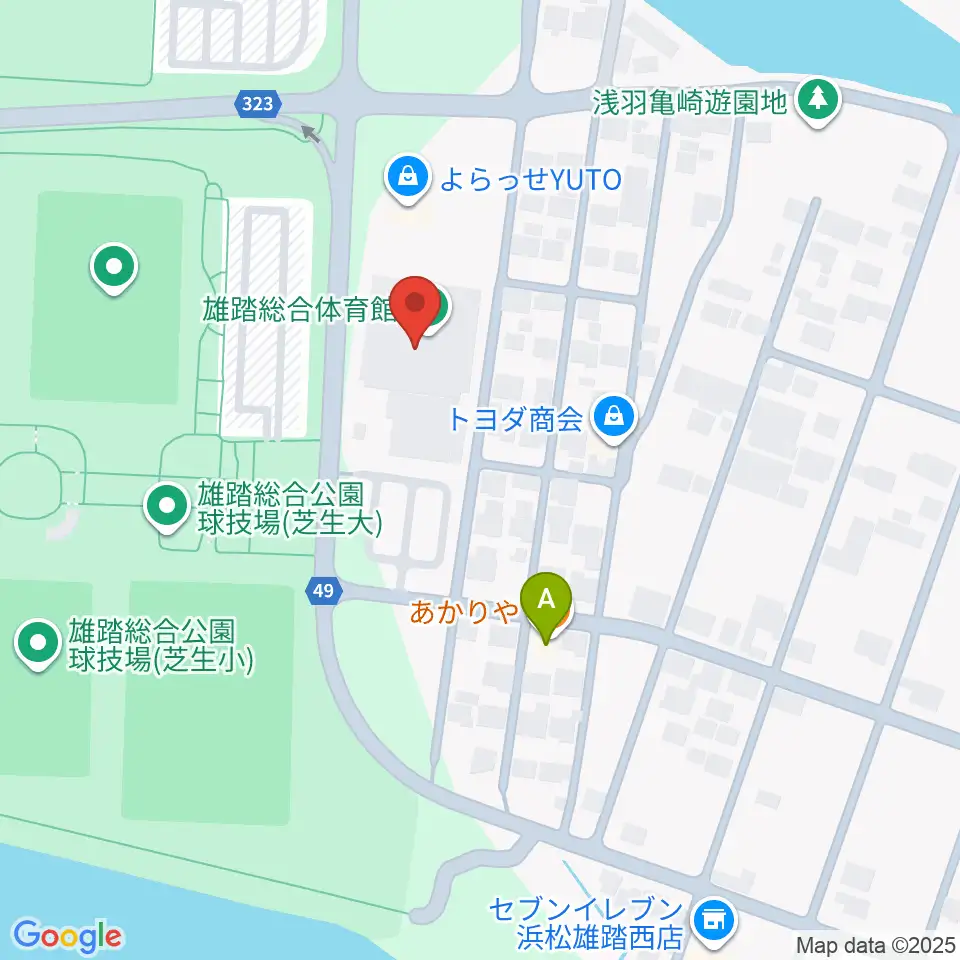 雄踏総合体育館周辺のカフェ一覧地図