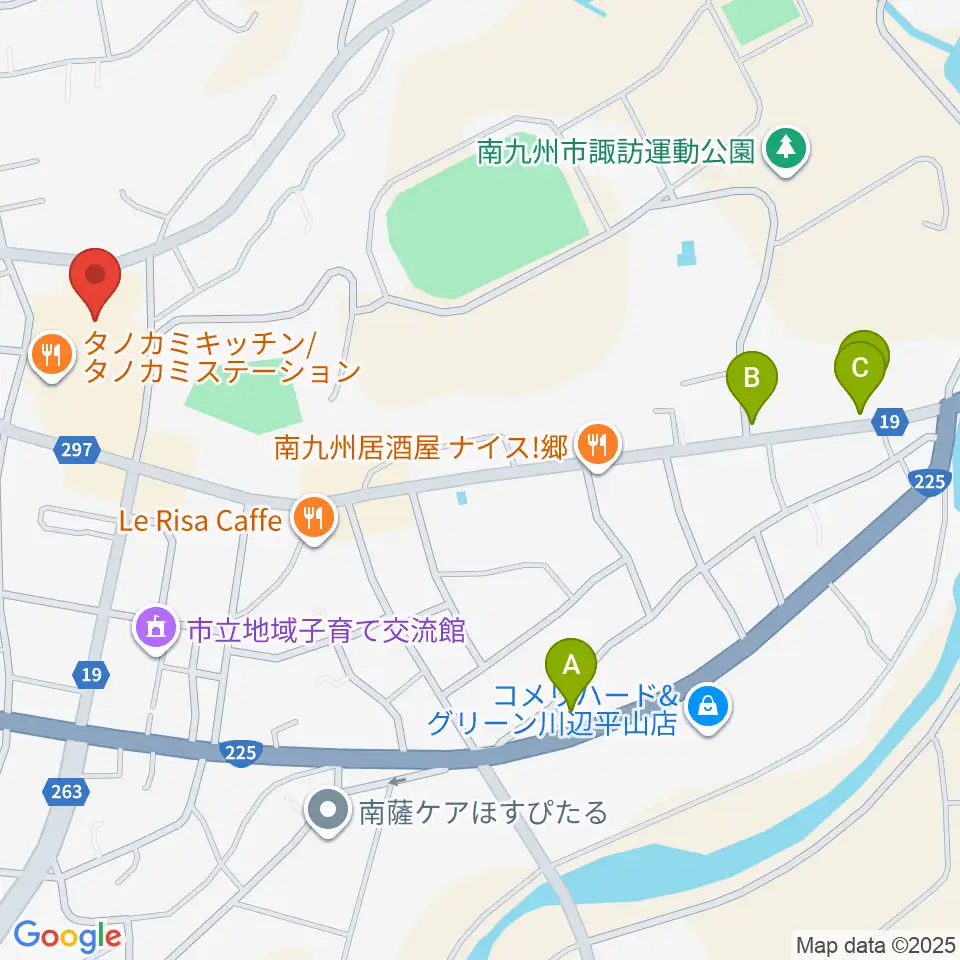 marukawaホール 川辺文化会館周辺のカフェ一覧地図