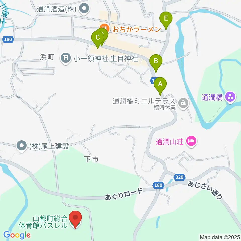 山都町総合体育館パスレル周辺のカフェ一覧地図