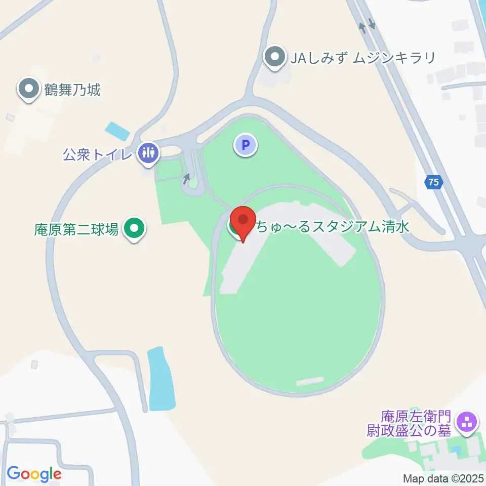 ちゅ〜るスタジアム清水周辺のカフェ一覧地図