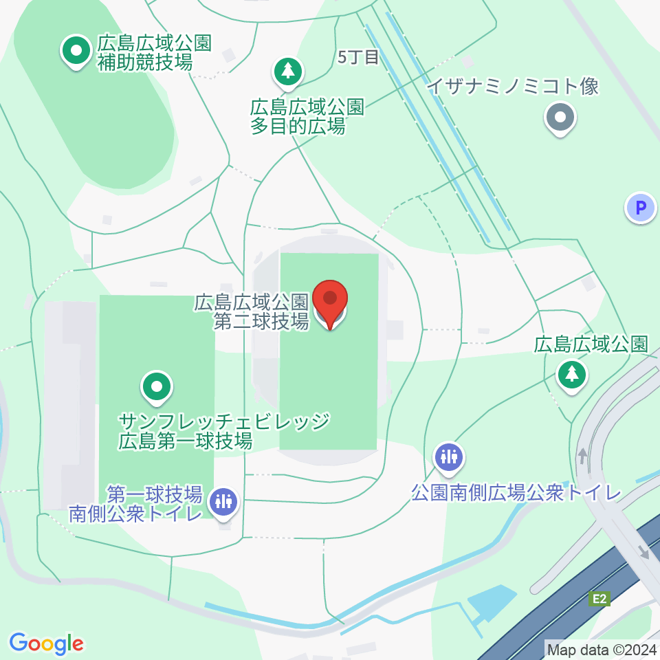 広島広域公園第二球技場周辺のカフェ一覧地図