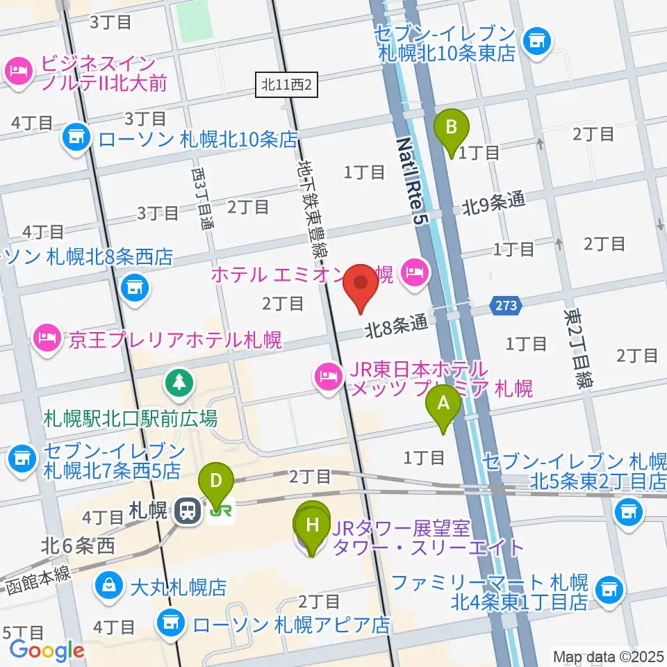 ジョブキタ北八劇場周辺のカフェ一覧地図