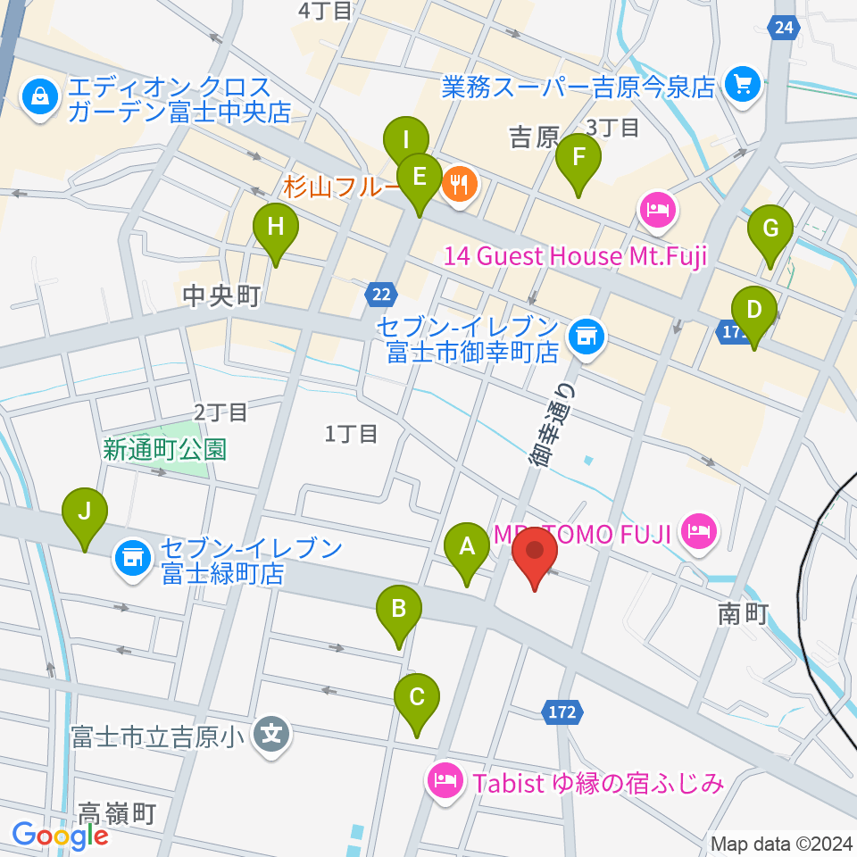 富士市立富士体育館周辺のカフェ一覧地図