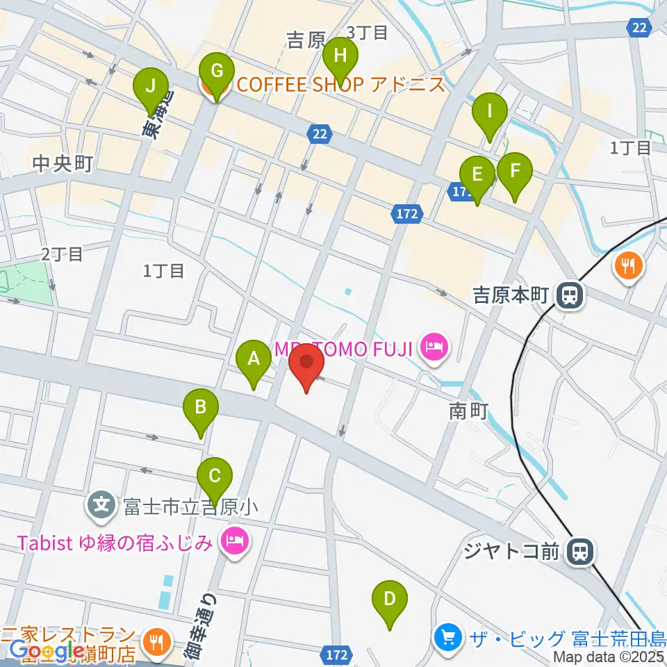 富士市立富士体育館周辺のカフェ一覧地図