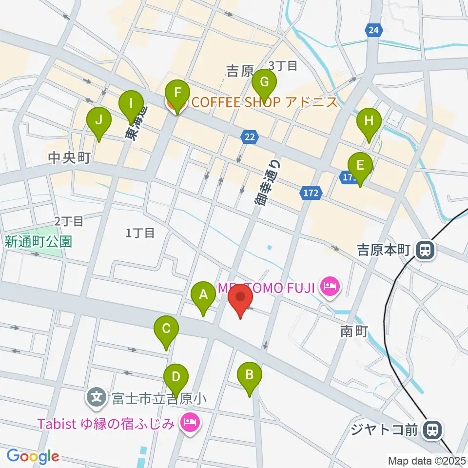 富士市立富士体育館周辺のカフェ一覧地図