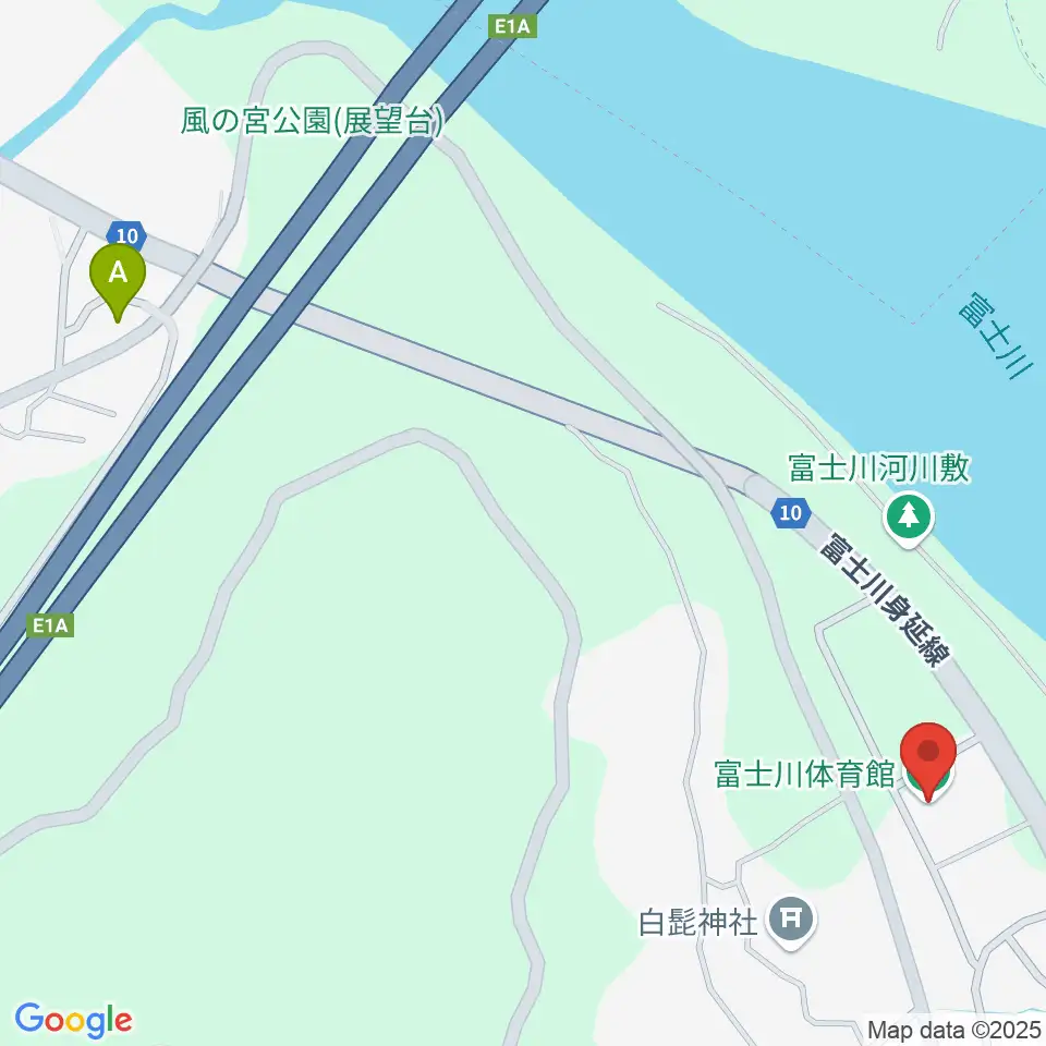 富士市立富士川体育館周辺のカフェ一覧地図