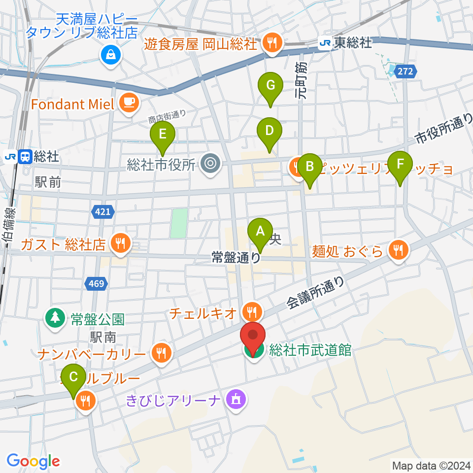 総社市武道館周辺のカフェ一覧地図