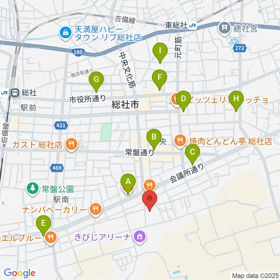 総社市武道館周辺のカフェ一覧地図