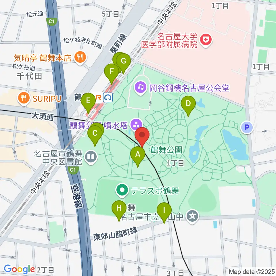 普選記念壇周辺のカフェ一覧地図