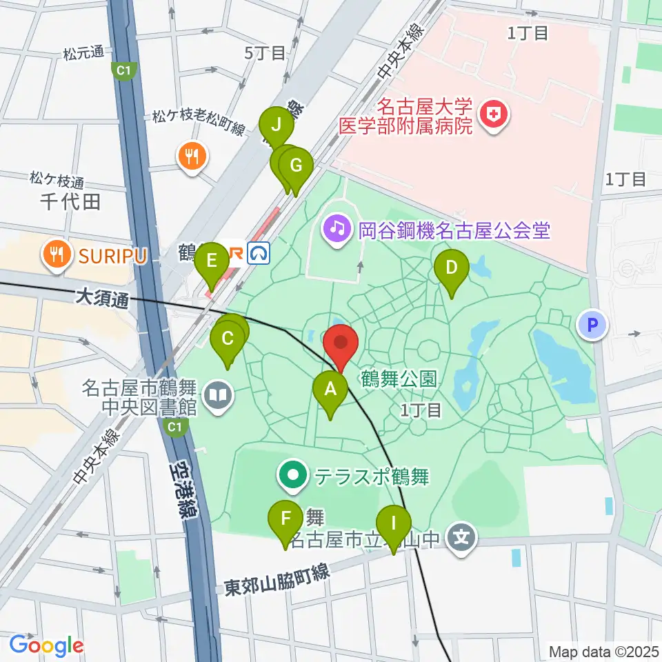 普選記念壇周辺のカフェ一覧地図