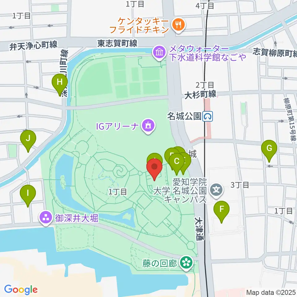 名城公園フラワープラザ周辺のカフェ一覧地図