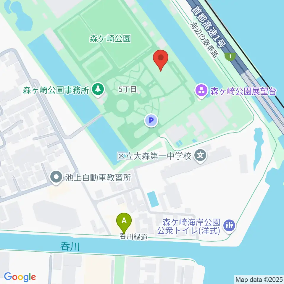 森ケ崎公園フットサル場周辺のカフェ一覧地図