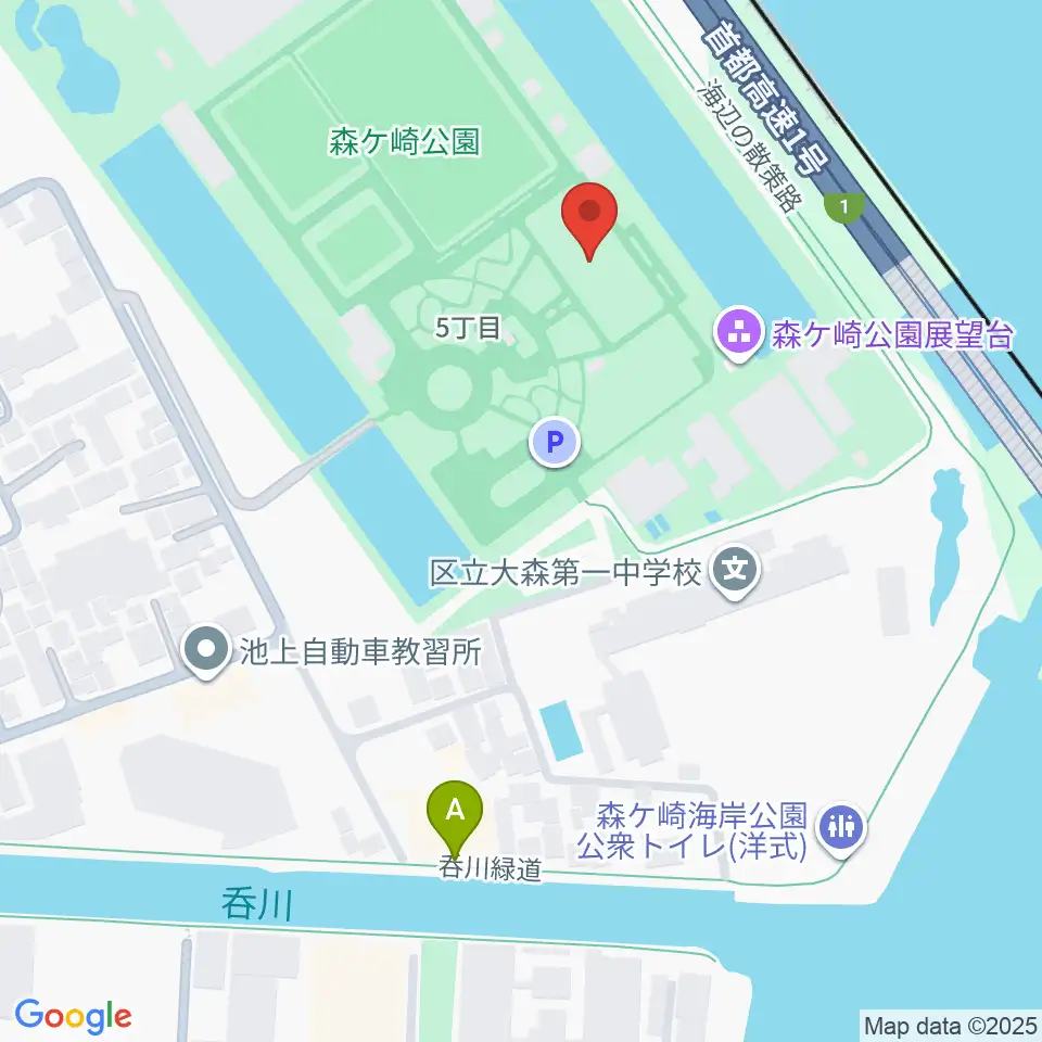 森ケ崎公園フットサル場周辺のカフェ一覧地図