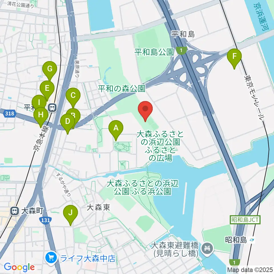 平和の森公園相撲場周辺のカフェ一覧地図