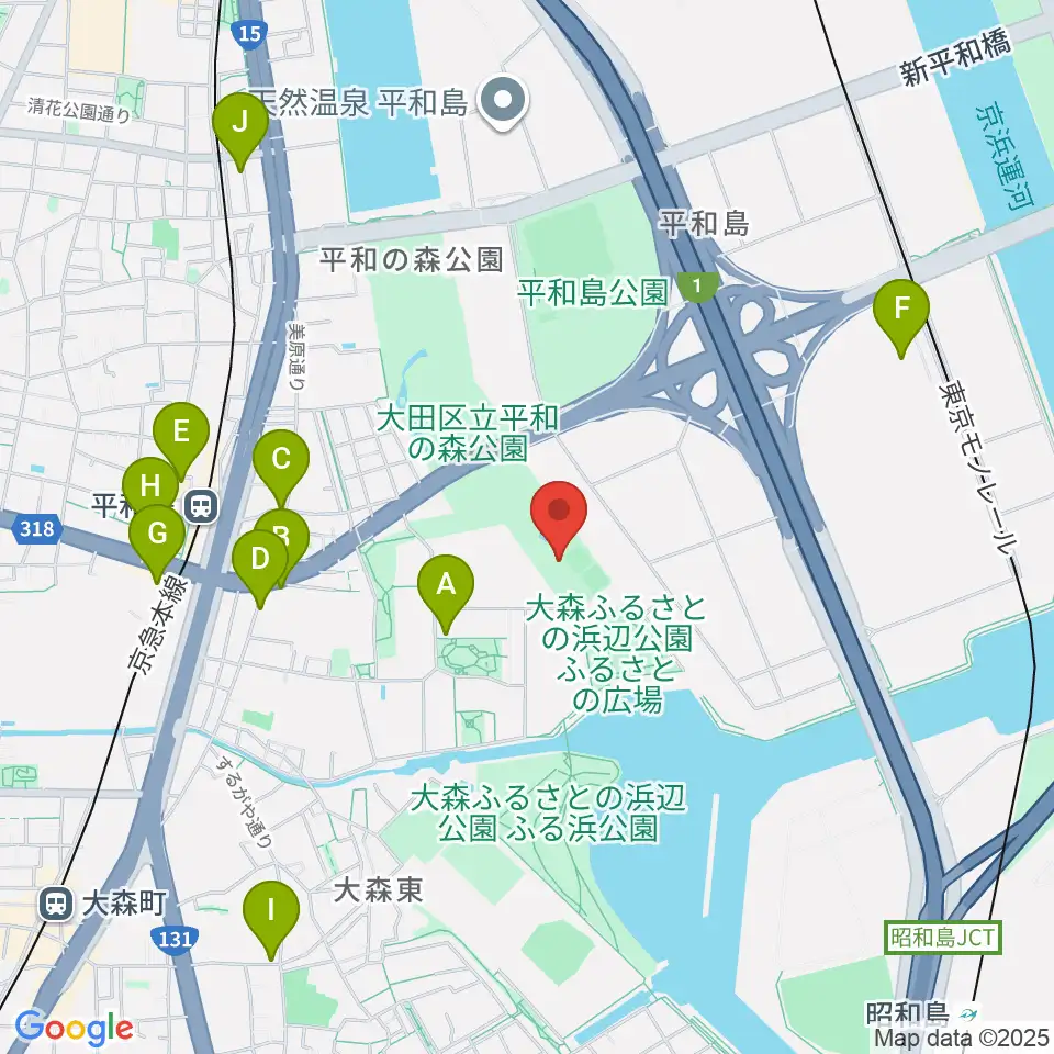 平和の森公園相撲場周辺のカフェ一覧地図