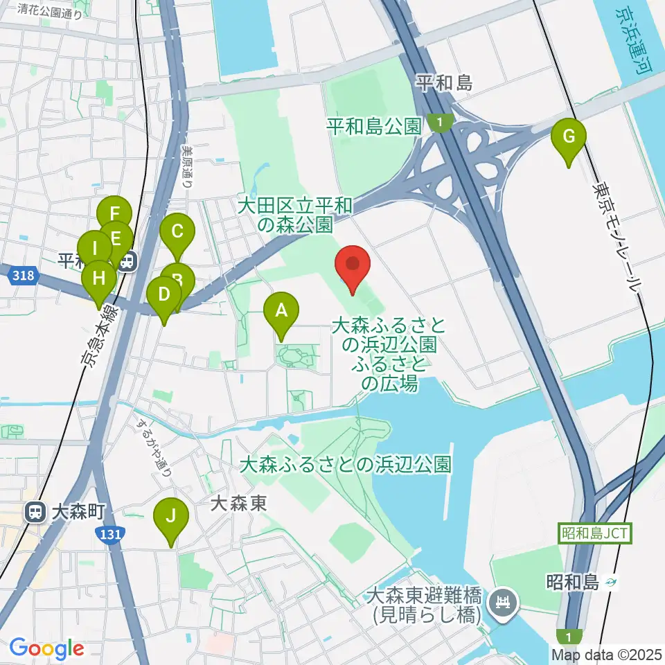 平和の森公園相撲場周辺のカフェ一覧地図